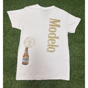 Modelo Especial Cerveza Graphic T-Shirt Men's: Medium White Gold Beer Promo Tee